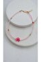 Pink Bead Detail Anklet - 2