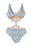 Lake - Modern Design Cut-Out Knot Detailed Girls' Swimsuit by Nessi Byrd - 2