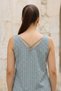 Women's Green Plaid Patterned Strappy Blouse V-Neck Loose Summer Casual Cut Vacation Combination Stylish Top Blouse - 5