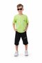 Boy's Two-Piece Set with the Only Way Text Pattern on the Front and Back, Pistachio Green Shorts