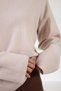 Women's Light Beige 100% Cashmere Crew Neck Soft Textured Knitwear Sweater Stylish - 2