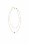 Gold Bead Figured Pearl Row Necklace