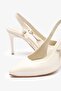 Piggy Cream Leather Women's Heeled Shoes - 6
