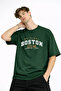 Boston - Printed Oversize T-Shirt Khaki - 3