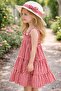 Girl's Comfortable Fit Gingham Dress with Bow Hat 9564 - 2