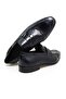 Dark Blue Color Laceless Genuine Leather Leather Sole Men's Shoes - 2