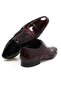Burgundy Color Lace-Up Genuine Leather Leather Sole Men's Shoes - 2
