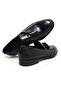 Black Color Laceless Genuine Leather Men's Shoes - 2