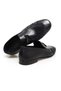 Black Color Laceless Genuine Leather Leather Sole Men's Shoes - 2
