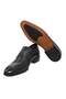 Black Color Laceless Genuine Leather Men's Shoes - 3