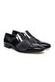 Black Color Laceless Genuine Leather Leather Sole Men's Shoes