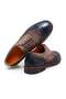 Dark Blue Taupe Color Lace-Up Genuine Leather Men's Shoes - 2