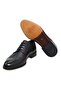 Black Color Lace-Up Genuine Leather Men's Shoes - 3