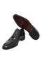 Black Color Lace-Up Genuine Leather Leather Sole Men's Shoes - 3