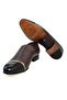 Brown Laceless Genuine Leather Men's Shoes - 3