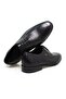 Black Color Lace-Up Genuine Leather Men's Shoes - 2