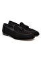 Black Color Laceless Genuine Leather Suede Men's Shoes