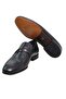 Dark Blue Color Laceless Genuine Leather Leather Sole Men's Shoes - 3