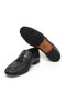 Black Color Laceless Genuine Leather Leather Sole Men's Shoes - 3