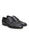 Dark Blue Color Lace-Up Genuine Leather Men's Shoes