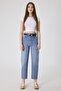 Women's Blue Mom Jean Pants – High Waist Lycra Stretch Comfortable Fit Denim - 4