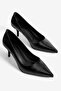 Women's Stiletto Pointed Toe Crocodile Patterned Heeled Shoes Dahlia Black