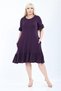 Plus Size Knee Length Sleeves and Skirt Ruffle Detailed Stylish Pocketed Viscose Combed Cotton Dress - 8