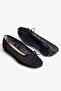 Women's Mesh Ballerina Shoes with Stone Bow Selya Black - 3