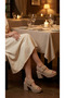 Side Buckle, Closed Side, Women's High Padded Heel Slippers, Sandals, Shoes - 6