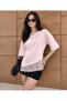 Pink Modal Fabric Lace Detailed Soft Loose Cut Women's Blouse 0086 - 3
