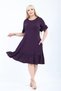 Plus Size Knee Length Sleeves and Skirt Ruffle Detailed Stylish Pocketed Viscose Combed Cotton Dress - 4