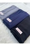 Hijab Plain Cotton Crash Shawl Set of 3 (Light Smoked - Dark Navy Blue - Black) - 2
