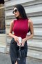 Women's White Cream Bitter Brown Burgundy 4-Piece Sleeveless Bodysuit - 5