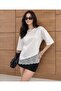 Ecru Modal Fabric Lace Detailed Soft Loose Cut Women's Blouse 0086 - 3
