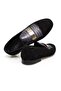 Black Color Laceless Genuine Leather Suede Leather Sole Men's Shoes - 2