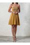 Women's Rope Strap Gipeli Patterned Short Single Jersey Dress - 6