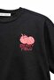 2054 women's berry field printed 100% cotton t-shirt black - 2