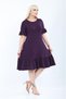 Plus Size Knee Length Sleeves and Skirt Ruffle Detailed Stylish Pocketed Viscose Combed Cotton Dress - 7