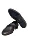 Black Gray Color Laceless Genuine Leather Leather Sole Men's Shoes (Copy) - 3