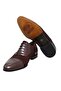 Brown Lace-Up Genuine Leather Sole Men's Shoes - 3