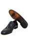 Black Color Laceless Genuine Leather Leather Sole Men's Shoes - 3