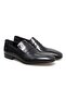 Black Color Laceless Genuine Leather Men's Shoes