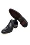 Black Color Lace-Up Genuine Leather Leather Sole Men's Shoes - 3