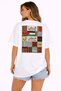 Free Palestine Unisex Oversize Patchwork Detailed Printed T-Shirt – Model with Additional Piece Design - 3