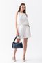 Nova Soft Leather Look Staple Detailed Navy Blue Women's Baguette Hand and Shoulder Bag - 6