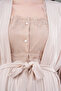 New Season Beige Maternity Summer Elegant Lace Design Buttoned Dressing Gown Pajama Set - 9