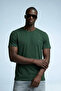 Men's Crew Neck Short Sleeve Dark Green T-Shirt