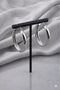 Women's Stainless Steel Silver Color Medium Size Hoop Earrings - 3