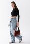 Nova Soft Leather Look Staple Detailed Burgundy Women's Baguette Hand and Shoulder Bag - 4