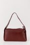Nova Soft Leather Look Staple Detailed Burgundy Women's Baguette Hand and Shoulder Bag - 3